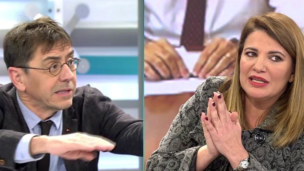 El tenso enfrentamiento entre Monedero y María Claver: "La última vez que nos llamasteis anti españoles nos fusilasteis"