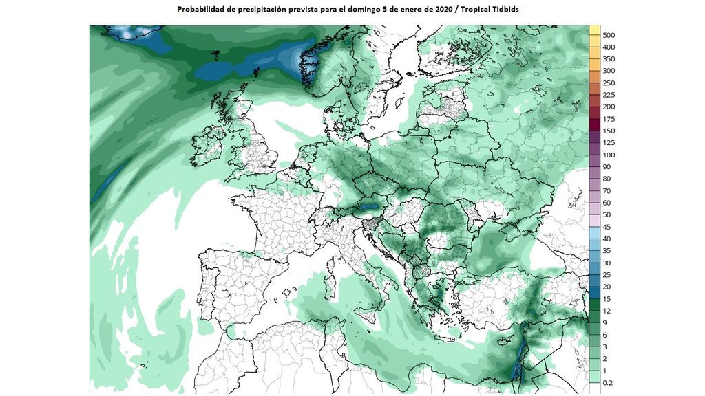 probabilidas precip domingo cabalgata