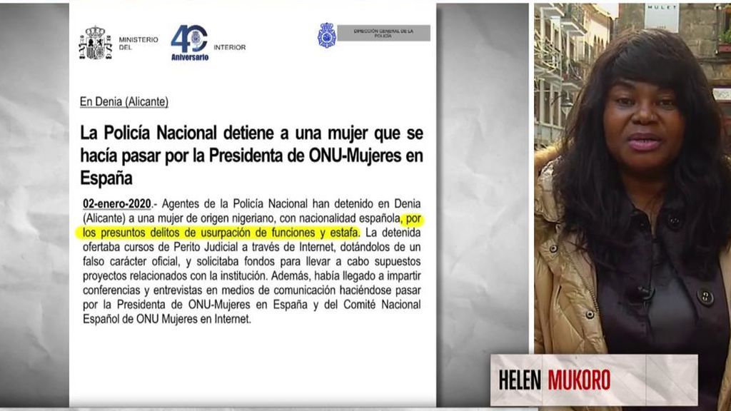 Helen Mukoro, falsa presidenta de ONU Mujeres: " Para mí es más una organización criminal"