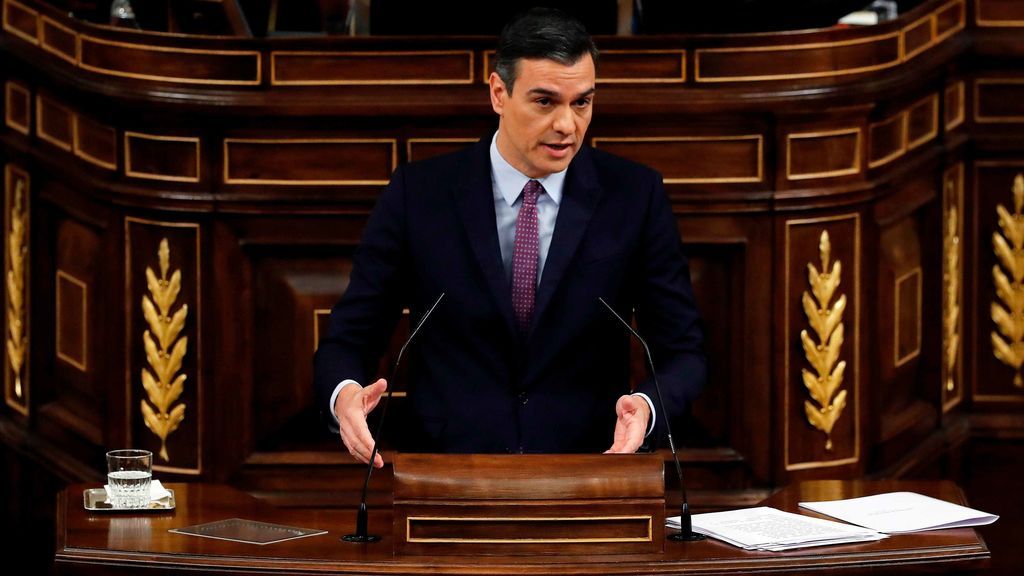 Pedro Sánchez durante la sesión de investidura Pedro Sánchez durante la sesión de investidura