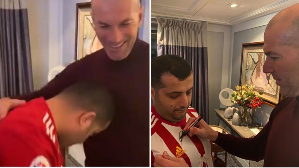 El jeque del Almería y Zidane emulan el famoso cabezazo de Materazzi: "Ha sido duro, sangre árabe" El jeque del Almería y Zidane emulan el famoso cabezazo de Materazzi: "Ha sido duro, sangre árabe"