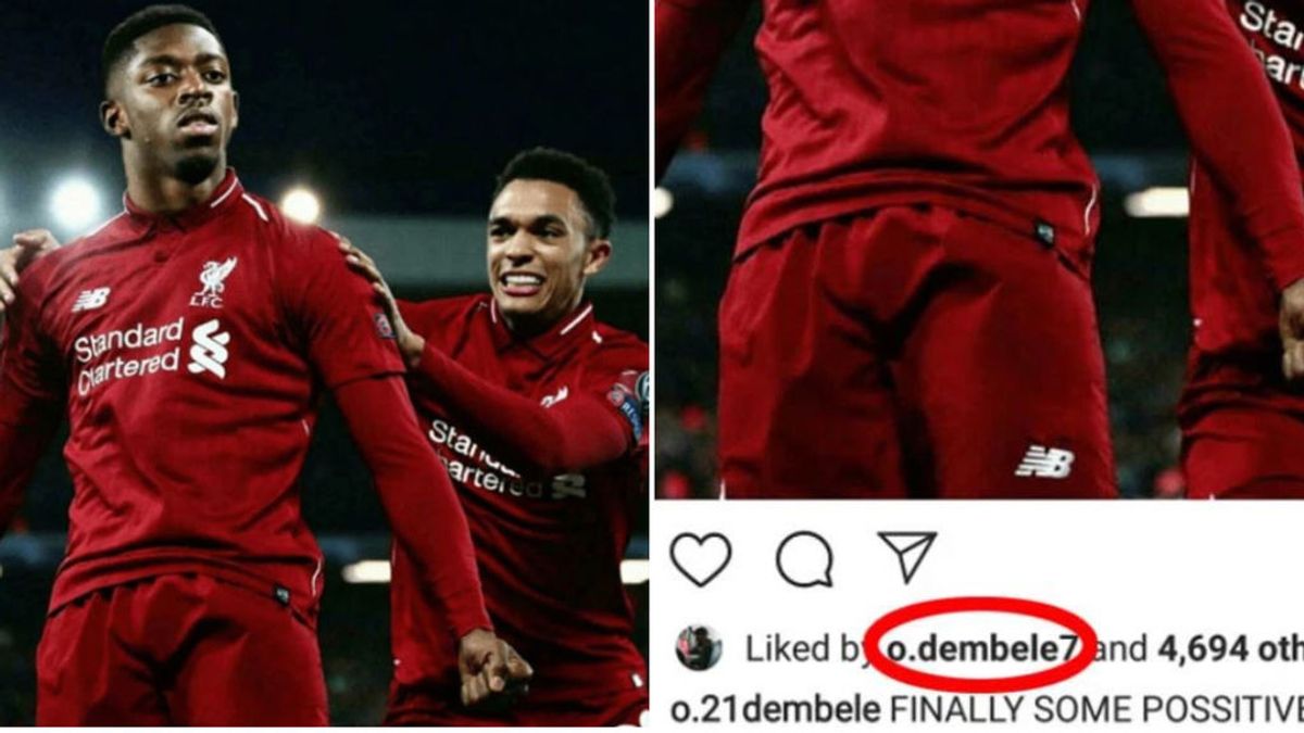 Dembelé indigna al barcelonismo con un 'like' a su posible fichaje por el Liverpool: "Por fin noticias positivas" Dembelé indigna al barcelonismo con un 'like' a su posible fichaje por el Liverpool: "Por fin noticias positivas"