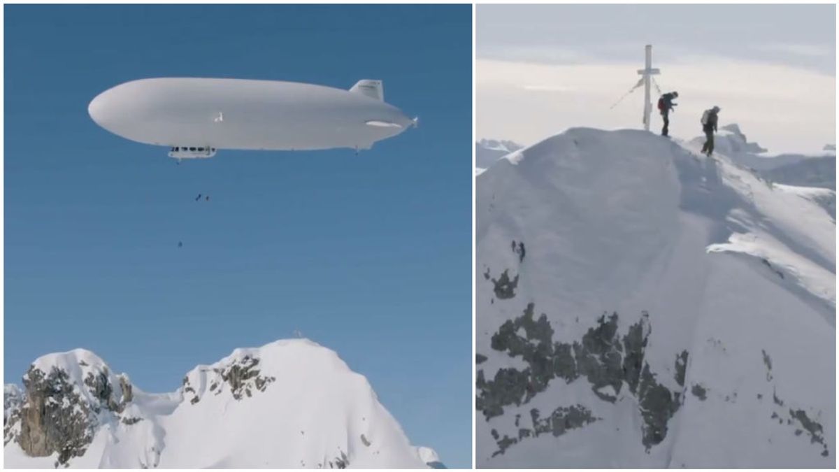 Un esquiador hace historia al convertirse en el primero en descender una montaña desde un zeppelin