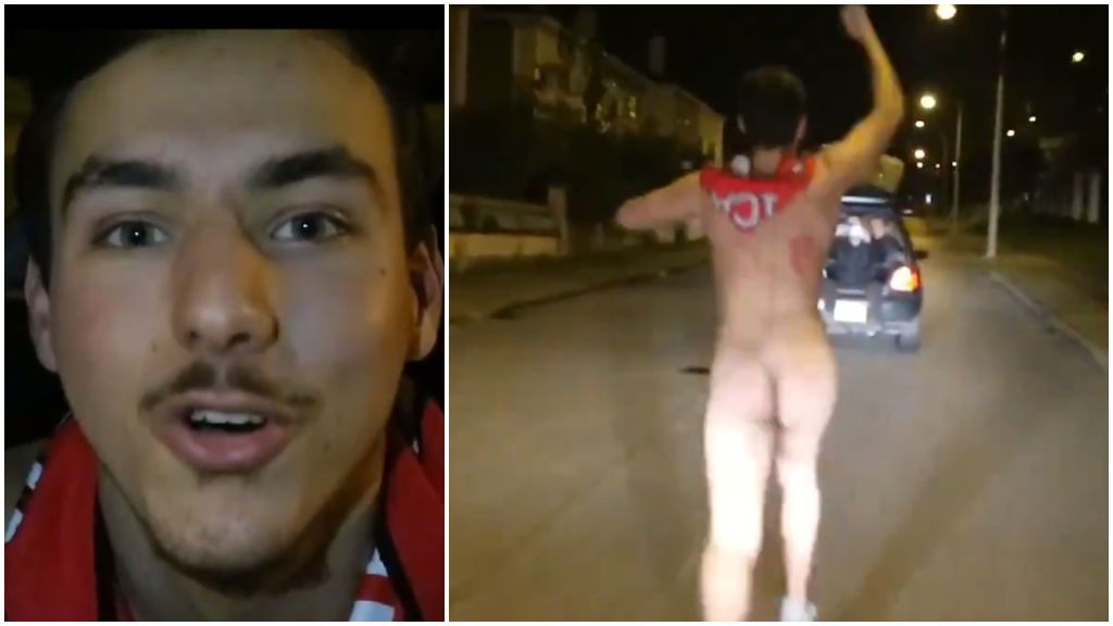 El hincha del Benfica que ha tenido que correr 1 km desnudo por un fichaje : "Dios perdona, pero Weigl no" El hincha del Benfica que ha tenido que correr 1 km desnudo por un fichaje : "Dios perdona, pero Weigl no"