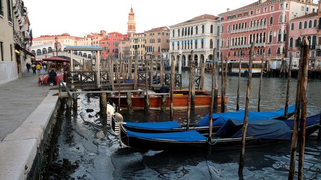 Venecia, de las inundaciones a la sequía en solo un mes: las espectaculares imágenes
