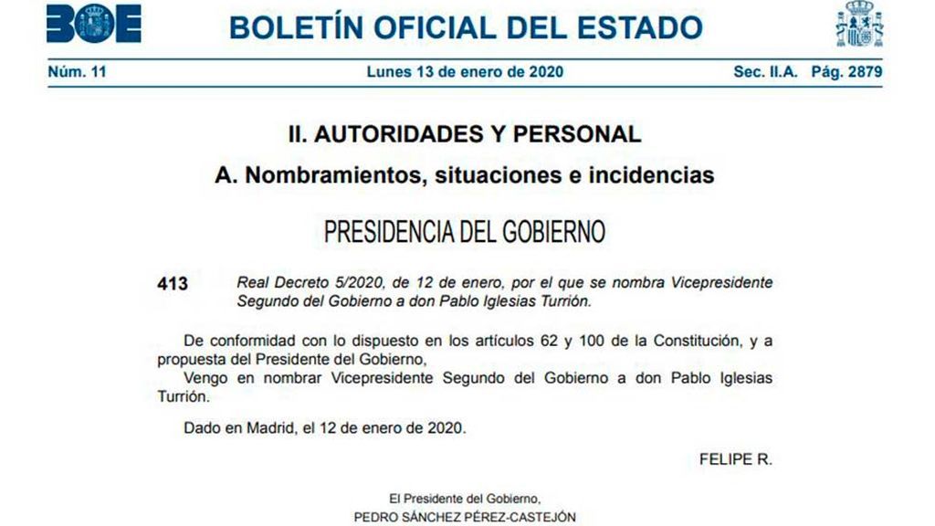 Pablo Iglesias BOE