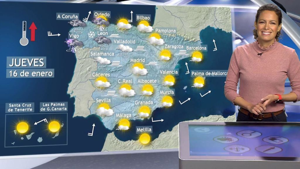 Predicción del tiempo previsto para el jueves