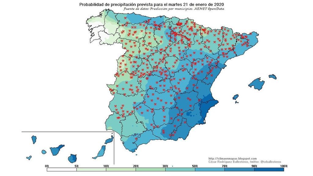 probabilidad en forma de nieve martes