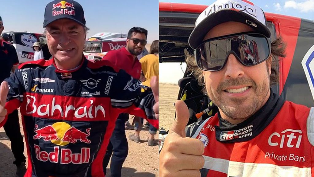 Fernando Alonso entrevista a Carlos Sainz nada más ganar el Dakar y se parten de risa: “Enhorabuena a ti, chaval” Fernando Alonso entrevista a Carlos Sainz nada más ganar el Dakar y se parten de risa: “Enhorabuena a ti, chaval”