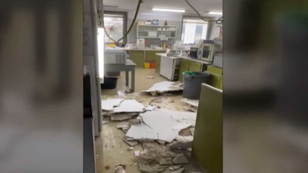 Hundimiento del techo de un hospital de Madrid