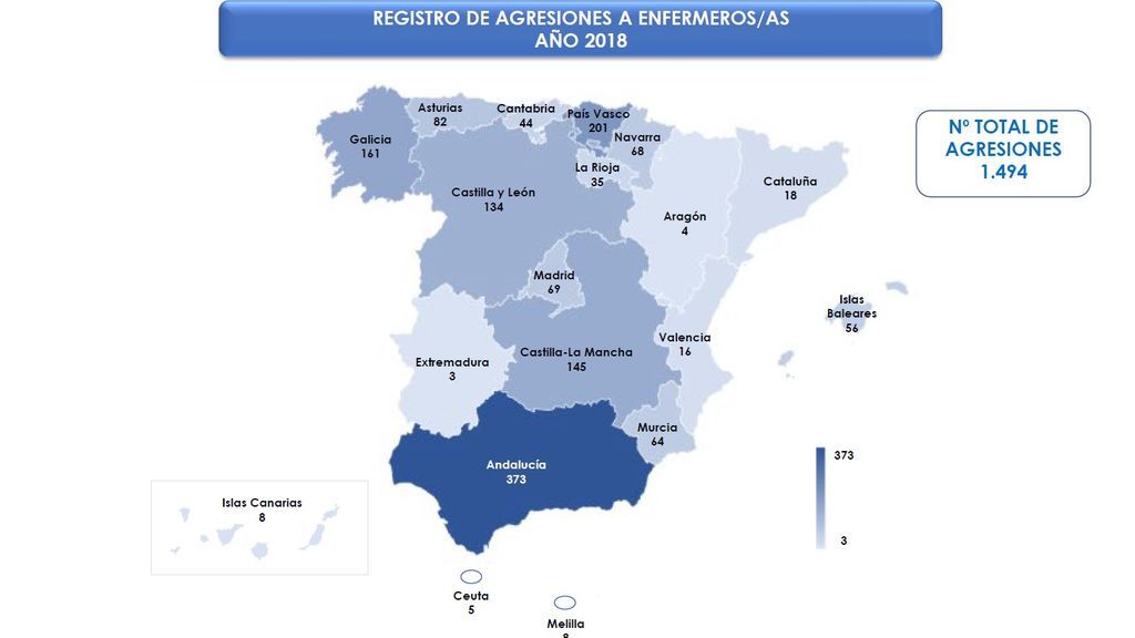 Mapa de agresiones enfermeros 2018