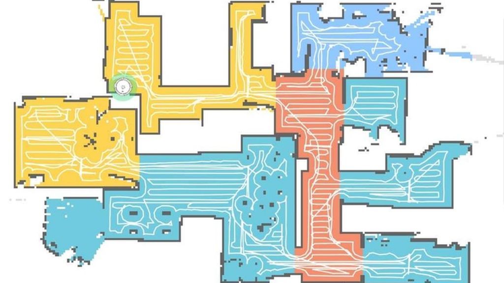 Mapa creado por un robot doméstico de limpieza