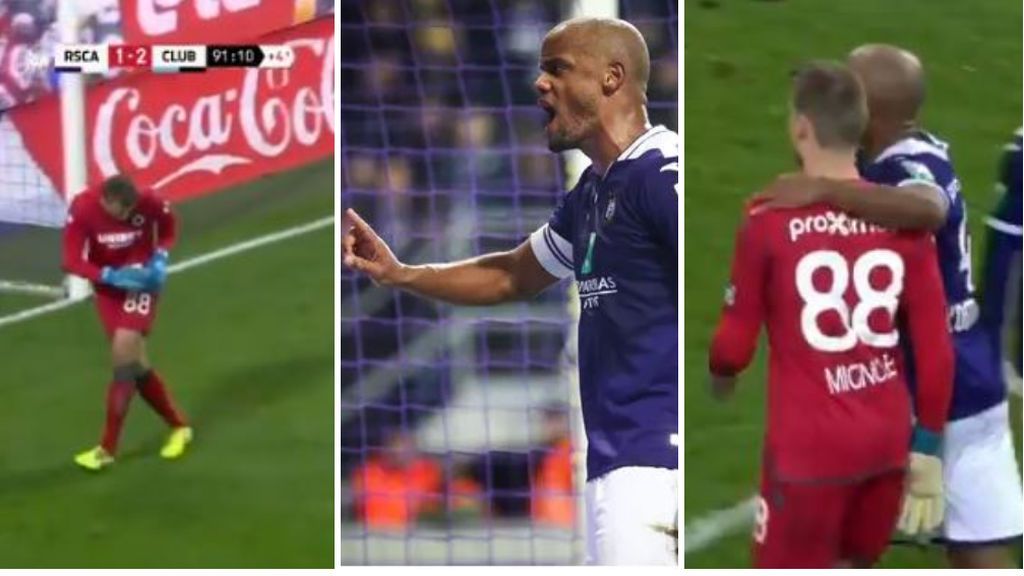 Vincent Kompany se encara con su propia afición después de que le tiraran un petardo al portero rival Vincent Kompany se encara con su propia afición después de que le tiraran un petardo al portero rival