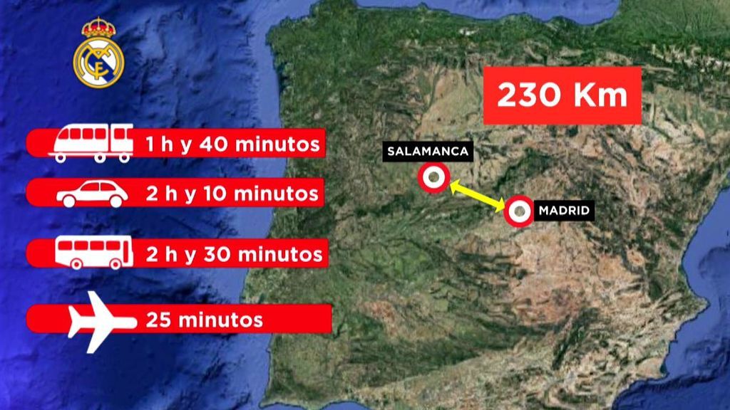 El vuelo del Real Madrid a Salamanca