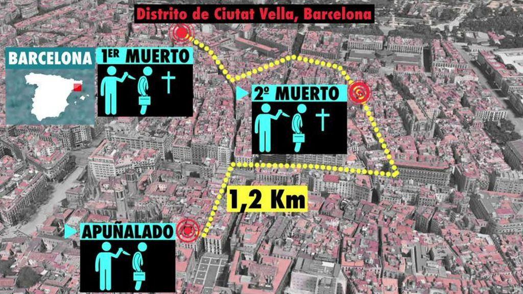 Dos asesinatos y un apuñalamiento en menos de una hora en Barcelona