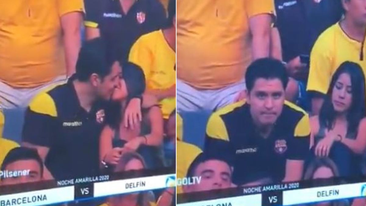 El aficionado 'cazado' en la 'kiss cam' besándose con su amiga pide perdón a su mujer y se considera una "víctima": "Son ellas las que se nos insinúan"