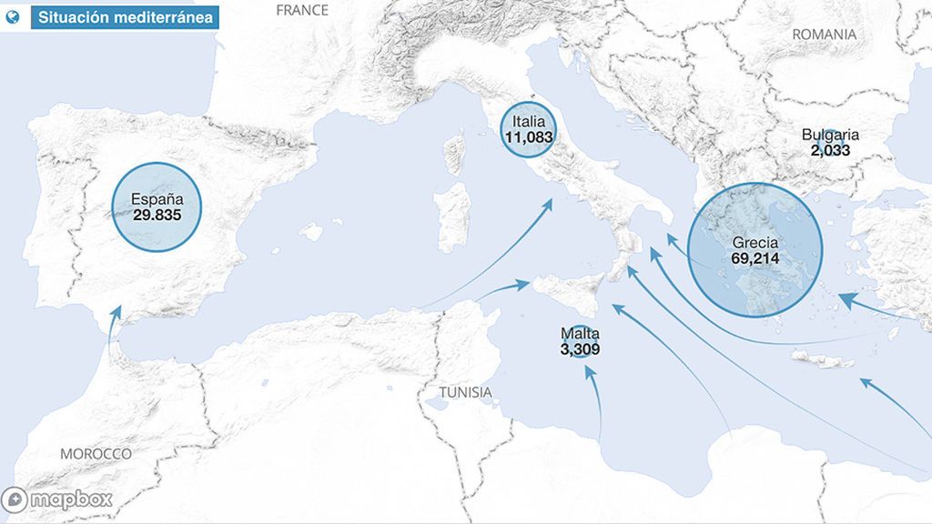 Mapa de refugiados ACNUR