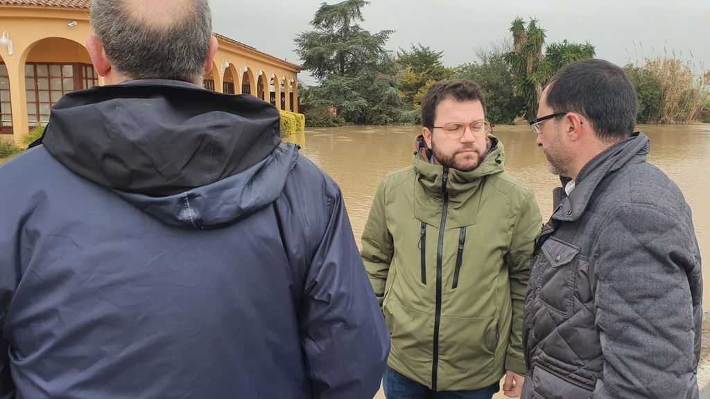 Pere Aragonés visita las zonas afectadas por la borrasca Gloria