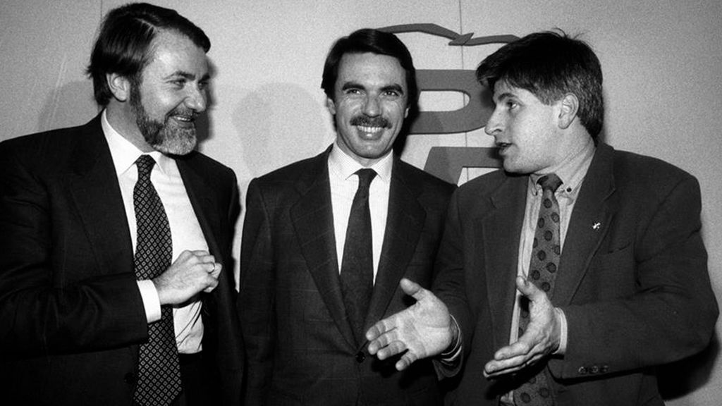 Aznar con Gregorio Ordóñez y Mayor Oreja en 1995