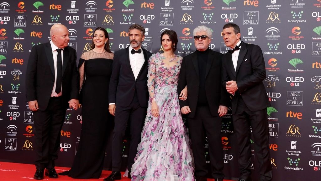 El equipo de la película 'Dolor y Gloria' en la alfombra roja de los Premios Goya 2020