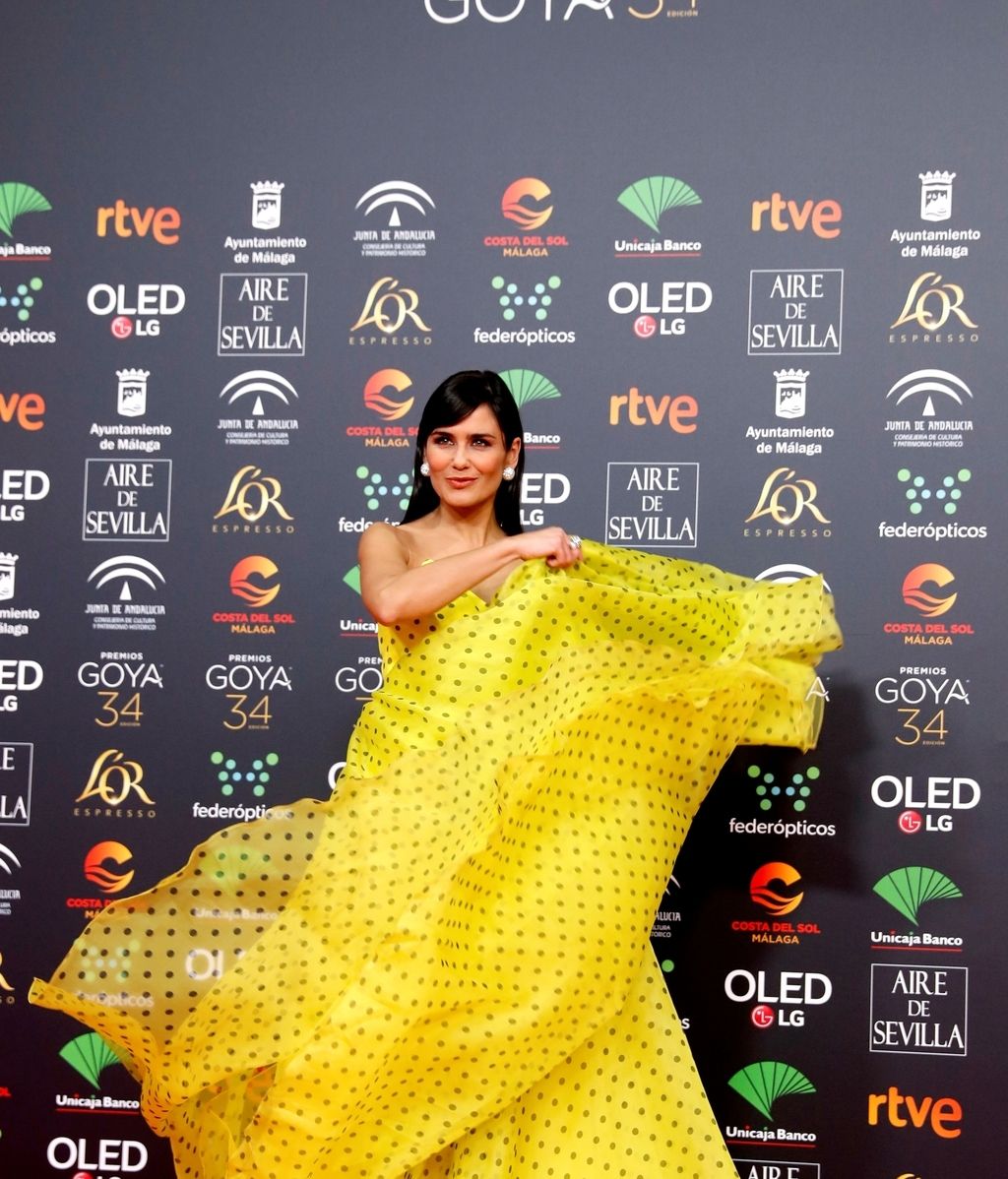Elena Sánchez en la alfombra roja de los Premios Goya 2020