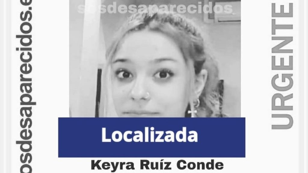 Localizan a Keyra Ruíz Conde, la menor de 15 años desaparecida desde este viernes en Getafe Localizan a Keyra Ruíz Conde, la menor de 15 años desaparecida desde este viernes en Getafe
