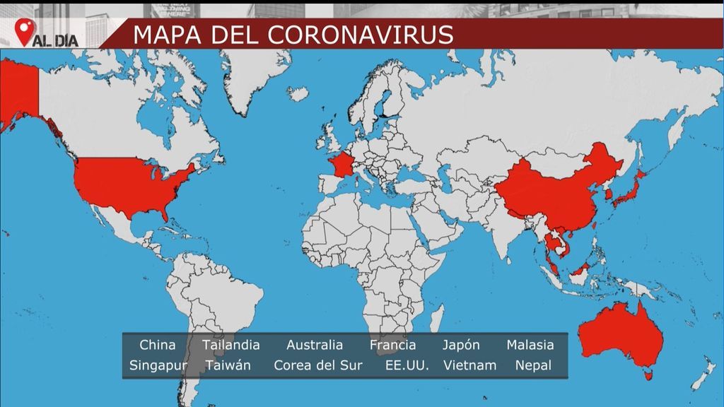 El mapa del corona virus por el mundo: afecta ya a una docena de países y ha llegado a Europa