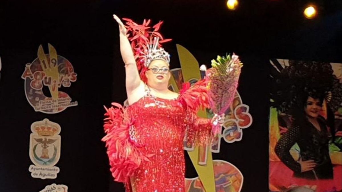 Marina el día que fue elegida Musa del Carnaval de Águilas 2020