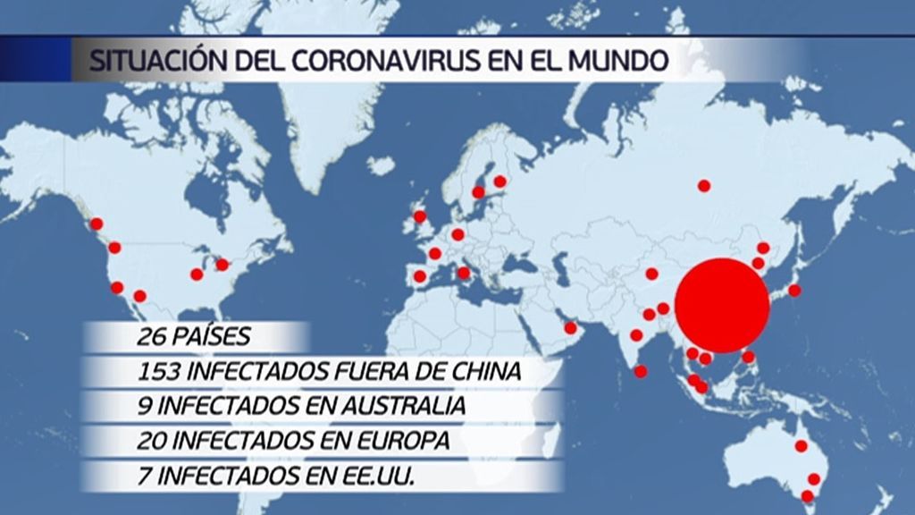 Situación del coronavirus en todo el mundo: sólo en China ha causado víctimas mortales