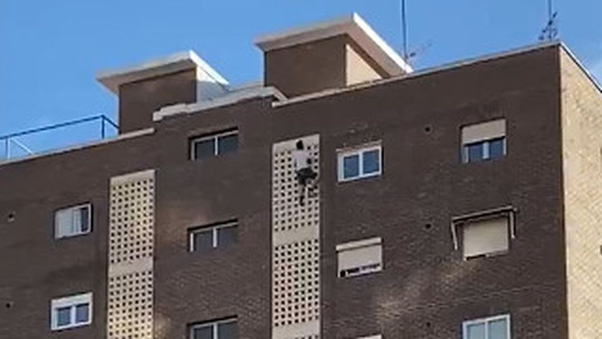 Un joven se descuelga de un undécimo piso en Benidorm para hacerse un selfie Un joven se descuelga de un undécimo piso en Benidorm para hacerse un selfie