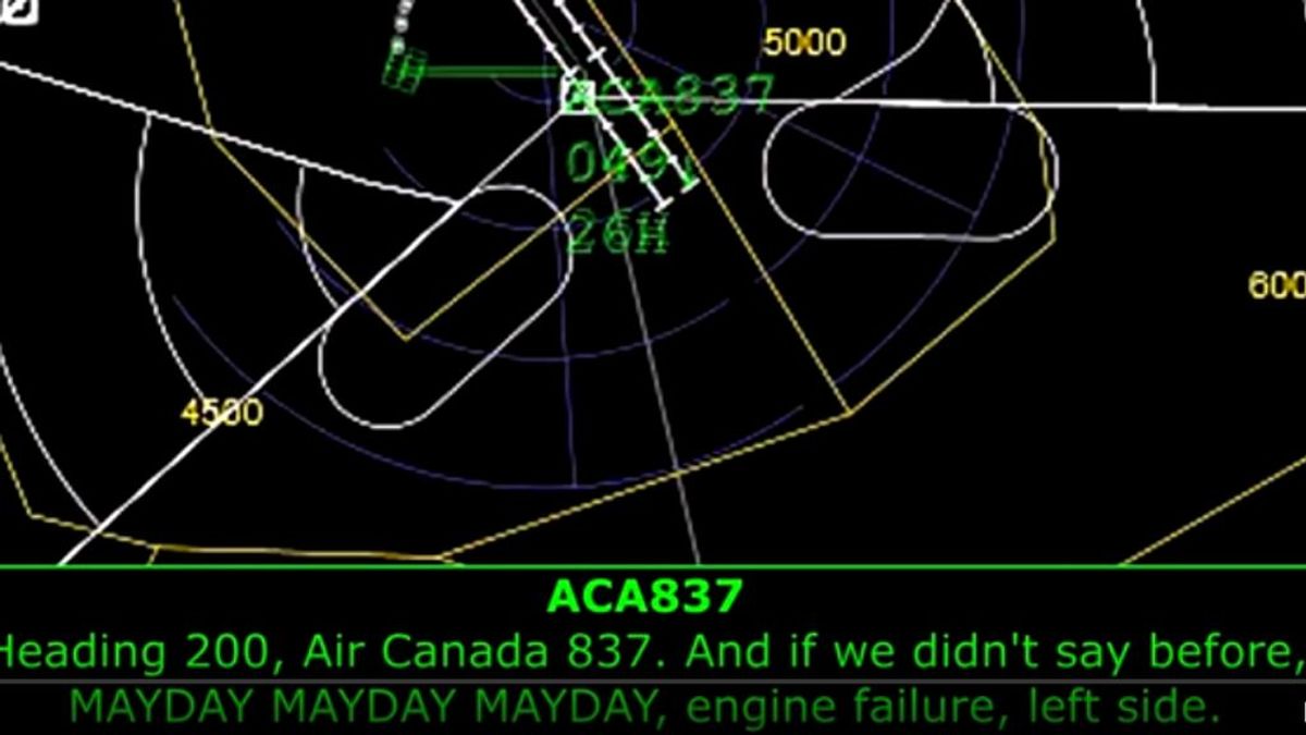 Las conversaciones entre el piloto del Air Canadá, el del caza y los controladoresm