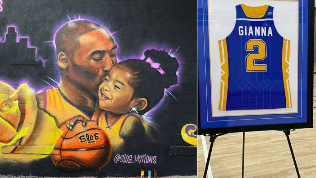 El homenaje del equipo de la hija de Kobe Bryant y el recuerdo de su madre: "Mami te ama hasta llegar a la luna y de vuelta. Infinito más uno"