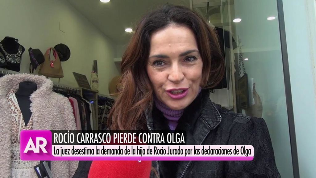 Olga Moreno reacciona tras ganar el juicio de la demanda que puso Rocío Carrasco