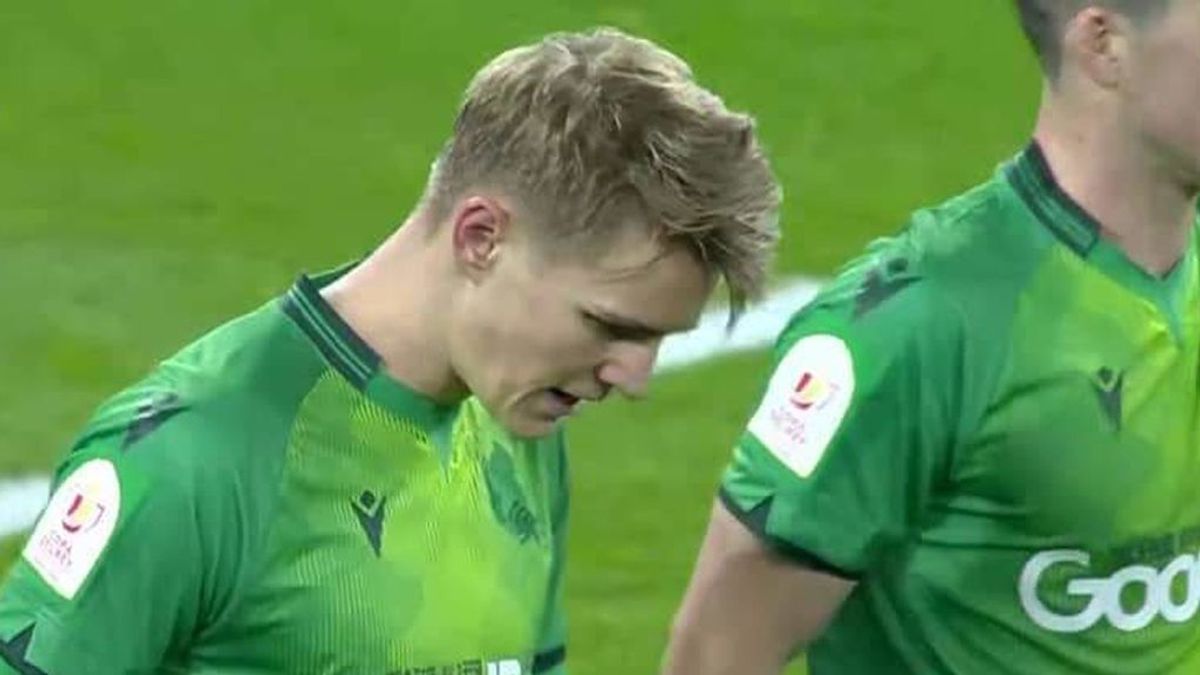 Ødegaard no celebra el gol contra el Real Madrid en el Santiago Bernabéu