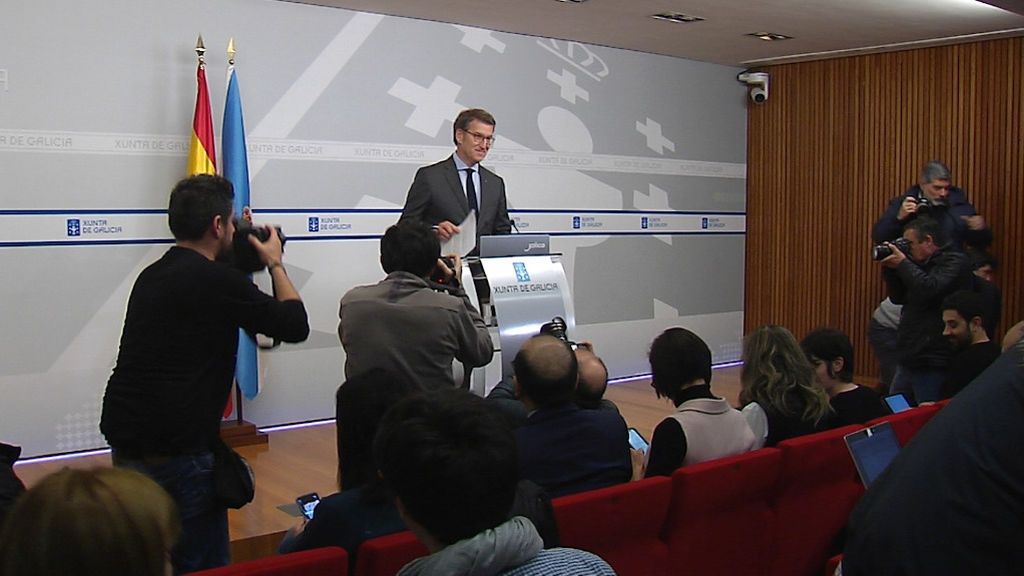 Feijóo, en la comparecencia ante los medios Feijóo, en la comparecencia ante los medios