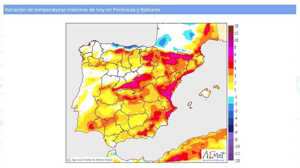 variación tempera max lunes