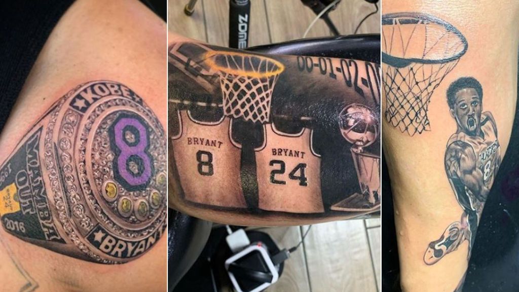 Fiebre de tatuajes en homenaje a Kobe Bryant en Los Angeles: desde los números del jugador hasta sus jugadas