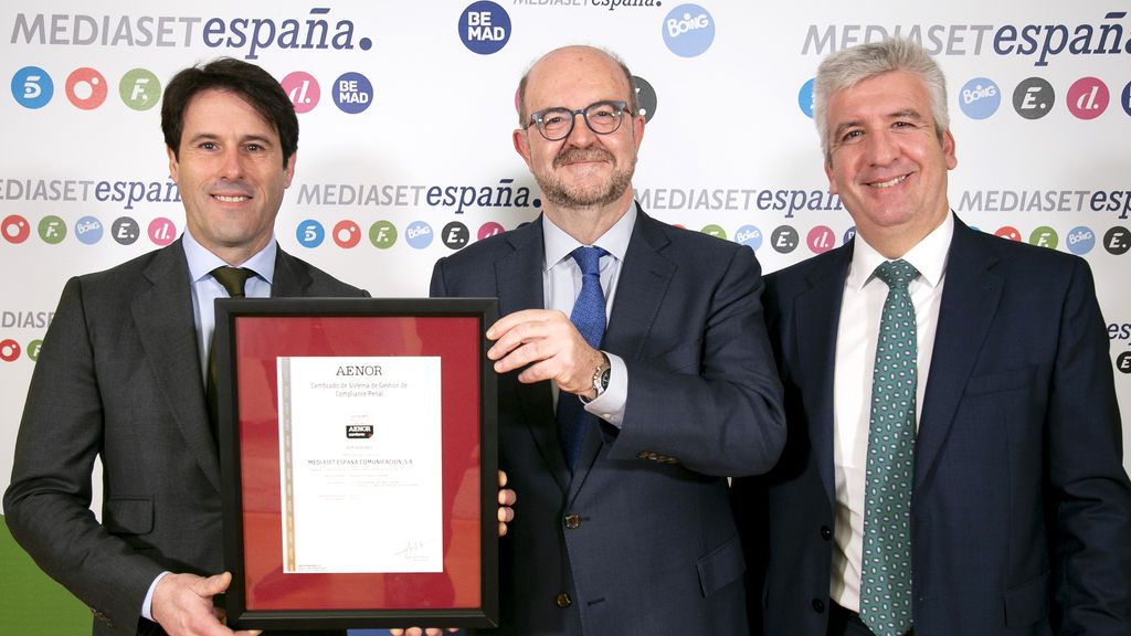 Mediaset España recibe el certificado de AENOR sobre el Sistema de Gestión de Compliance Penal