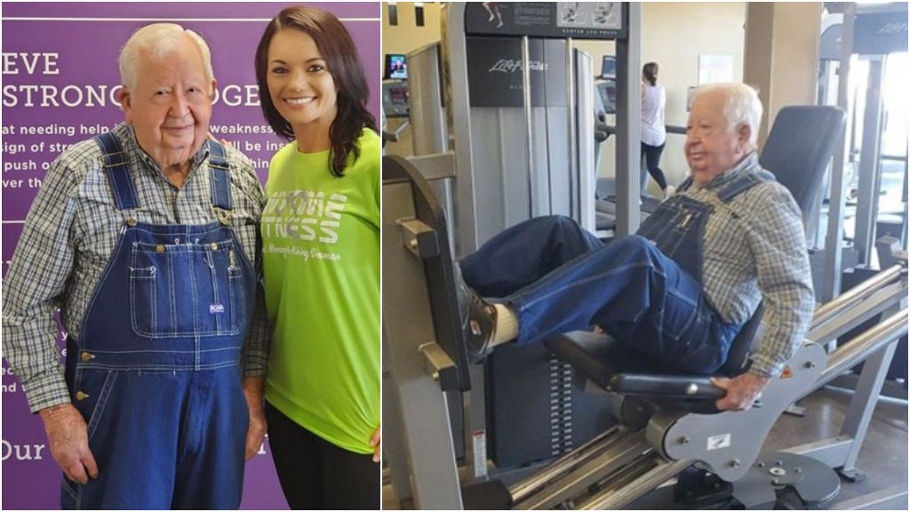 Un abuelo de 91 años se hace viral por sus entrenamientos en el gimnasio Un abuelo de 91 años se hace viral por sus entrenamientos en el gimnasio