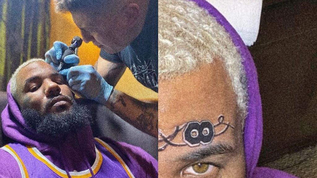 El último tributo a Kobe Bryant: el rapero The Game se tatúa en la cara su número ocho