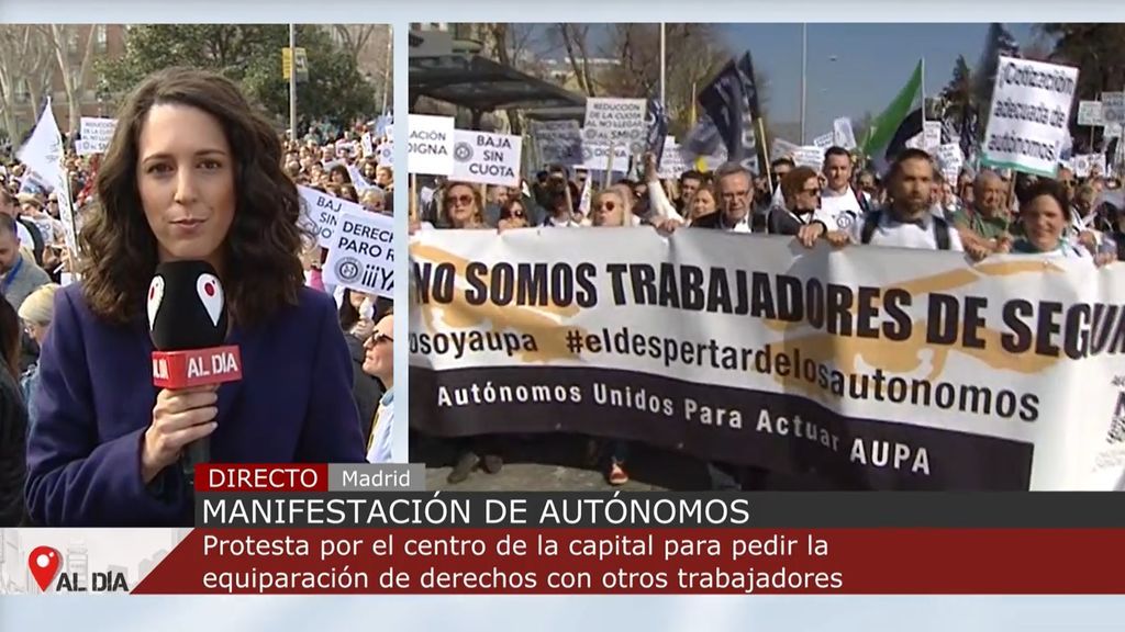 Manifestación de autónomos en Madrid: piden la equiparación de derechos con otros trabajadores