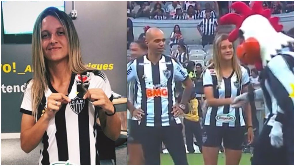 El gesto machista de la mascota de un equipo a una jugadora del club durante la presentación de un exjugador del Betis El gesto machista de la mascota de un equipo a una jugadora del club durante la presentación de un exjugador del Betis
