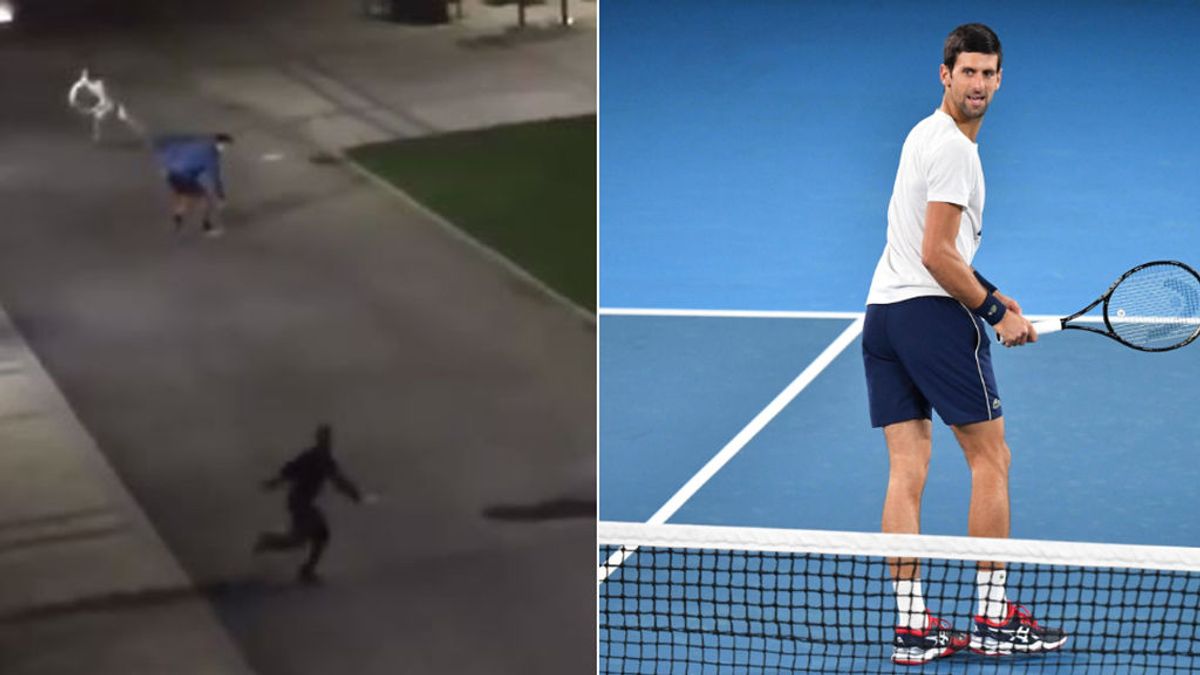 Novak Djokovic se une a un 'partidillo' improvisado con unos niños en plena calle de Belgrado