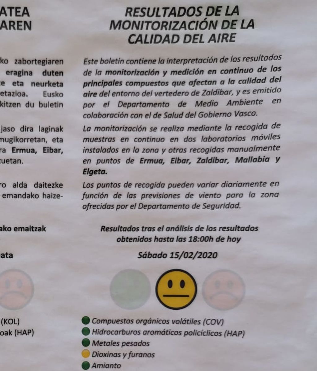 No se respira calma pese a que ya no sale humo del vertedero de Zaldibar