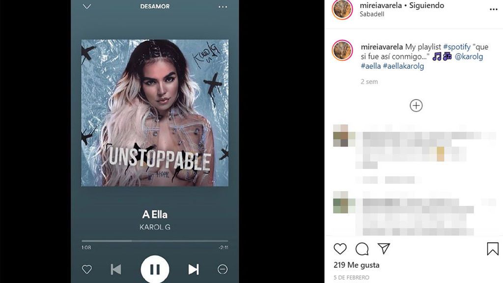 La ¿indirecta? de Mireia Varela a la novia de Rufián con una canción de Karol G