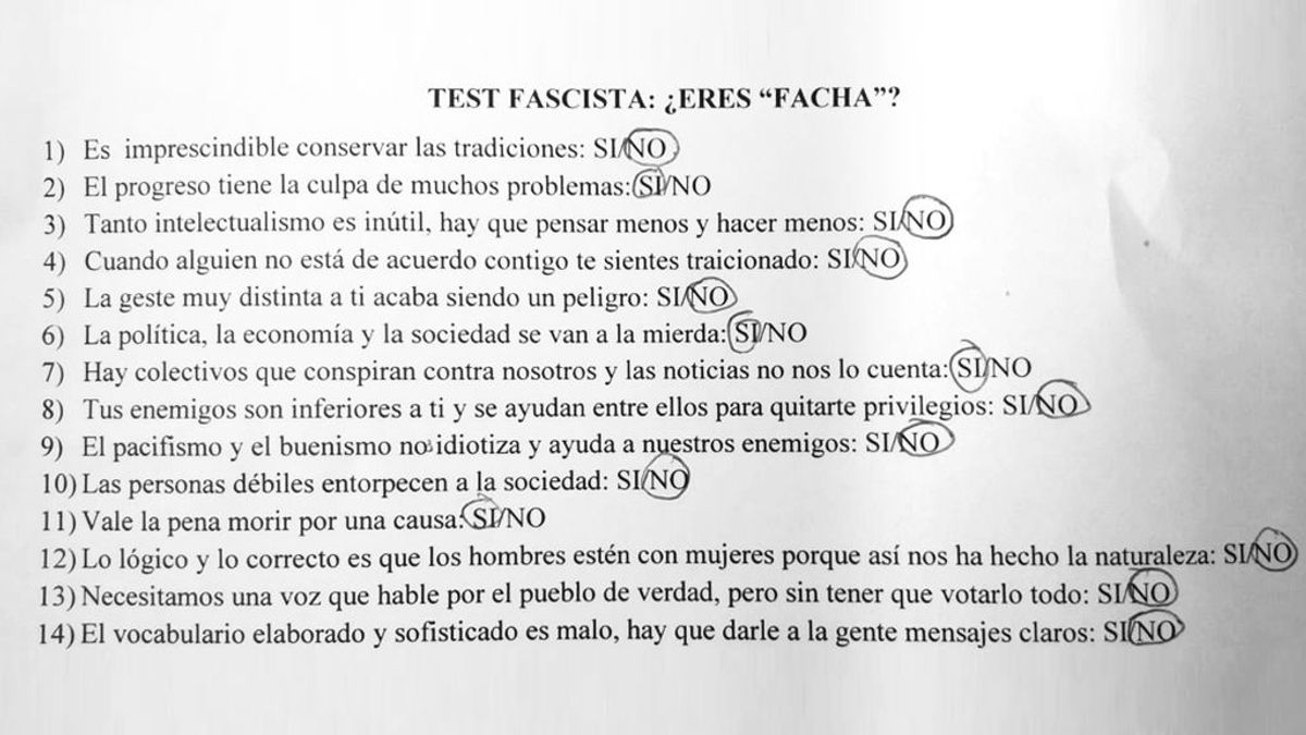 La inspección educativa investigará el "test fascista" de un profesor de instituto en Asturias La inspección educativa investigará el "test fascista" de un profesor de instituto en Asturias