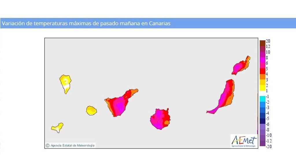 temperatura subida sabado canarias