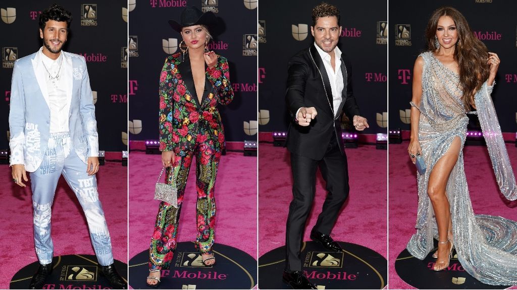 Sebastián Yatra, Sofía Reyes, David Bisbal y Thalía en la alfombra roja de los Premios Lo Nuestro