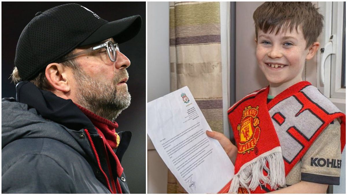 Klopp responde con una carta a un niño de 10 años del Manchester United: "Por favor, haz que el Liverpool pierda"