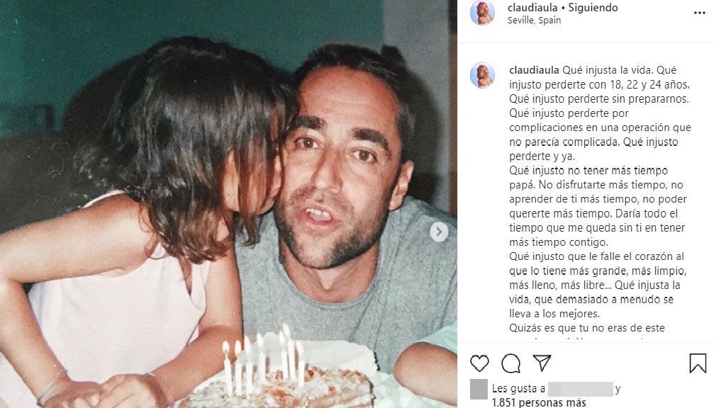 La emotiva carta de Claudia a su padre